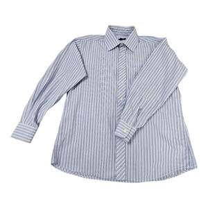 Ted Baker London Men's Dress Shirt 15.5 32-33 Blue and White